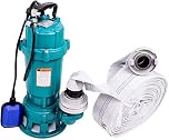 Tauchpumpe 1500W IBO 1,5 kW mit Zerkleinerer + 2" Storz C + 50m Schlauch Pumpe Wasserpumpe Fäkalienpumpe Schmutzwasserpumpe mit Bauschlauch Schneidwerk Schwimmer