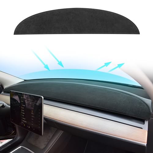 MASHA Dashboard Cover for Tesla Model 3/Y Flannel Dashboard Pad Dash Mat Compatible with Tesla Model Y Model 3 2017-2021 2022 2023 Dashboard Decorative Interior Auto Accessories
