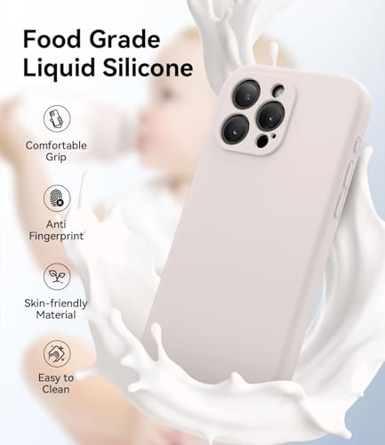 Image of DIZORO Square Candy Case Compatible for iPhone 13 Pro Max Shockproof Slim Back Cover Liquid Silicone Case with Camera Protection (Off White)