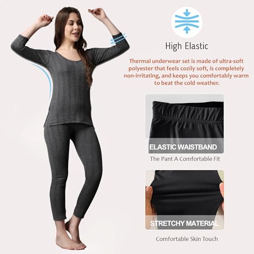 Image of FF Winter Wear Thermal Upper Vest and Bottom Lower Warmer Combo for Women Long Johns Underwear Set