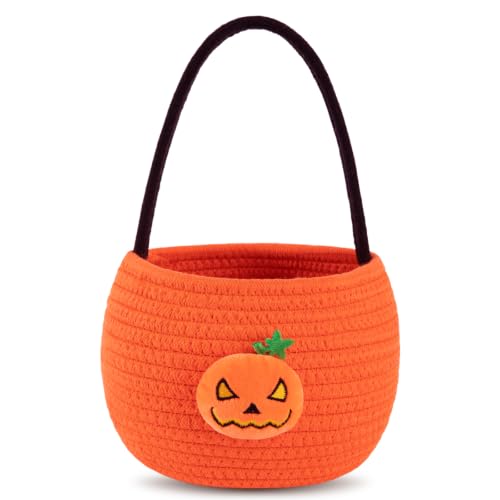 Halloween Basket for Kids, LED Light Up Pumpkin Trick or Treat Candy Bucket - image 1