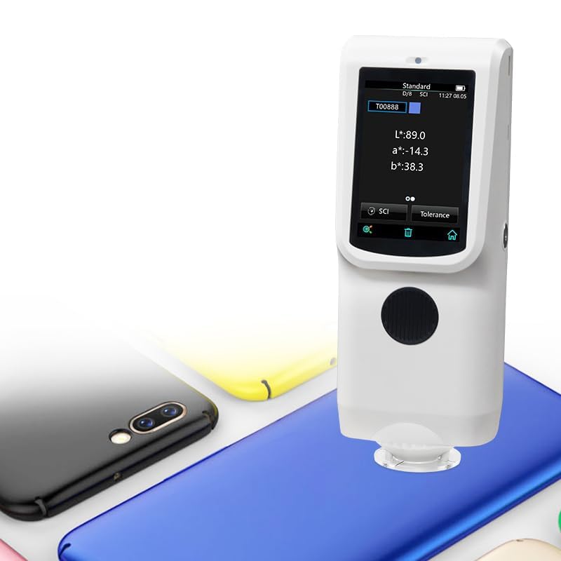 Spectrocolorimeter Portable Spectrophotometer Touch Screen Spectrocolorreader with Single Aperture Φ8mm Combined Full-Spectrum LED Light Source Repeatability ΔE*ab Within 0.1 Data Storage 1,0000