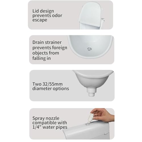 Urinario de pared a prueba de derrames con desviador ajustable 4