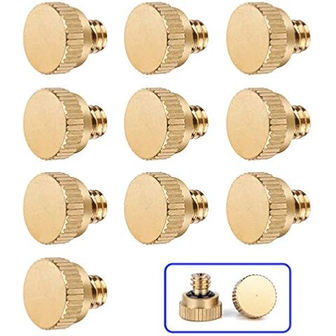 homenote 10 Pack Brass Misting Nozzle Plug for Outdoor Cooling System Cover
