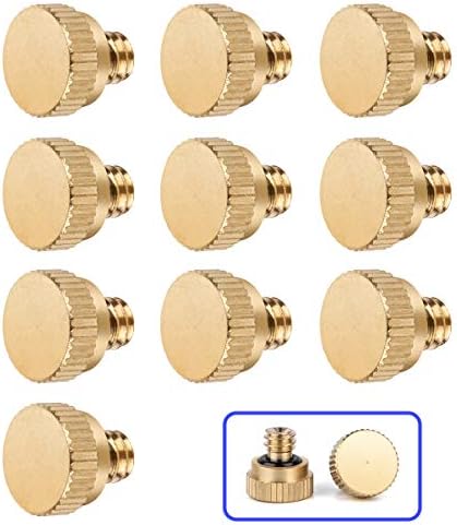Misting Cooling System, 42FT (13M) Misting Line + 15 Brass Mist Nozzles + a Brass Adapter(3/4) + 10PCS Brass Misting Nozzle Plug for Outdoor Mister for Patio