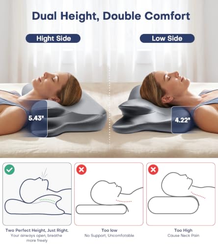 2026 Cooling Gel Memory Foam Pillow, Cervical Neck Pillow for Pain Relief - image 4
