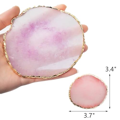 Image of NAILWIND Resin Stone Nail Art Palette, Nail Mixing Palette with Diamond Base, Nail Art Cosmetic Mixing Palette Color Mixing Pigment Polish Holder Nail Art Painting Gel Palette Round Mix - 1 pcs