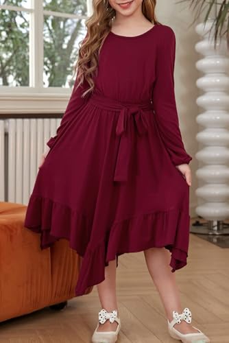 blibean Girl Fall Boho Dress Kid Long Sleeve Tween A-Line Dresses Clothes Size 4-15 Years2