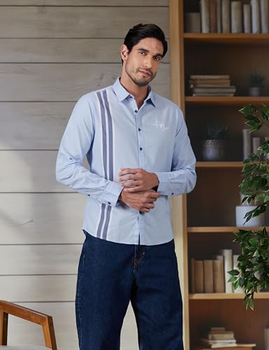 Image of Pepe Jeans Men's Casual Shirt | Trendy Printed Shirt for Men| Regular Fit | Full Sleeve | Available in Plus Size, Cotton