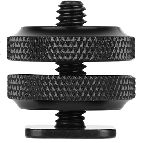 CABLEPELADO Soporte de Zapata para cámara a Adaptador de Tornillo de trípode de 1/4' | Adaptador de Tripode Tornillo a Soporte Zapata | aleación de aluminio | Negro