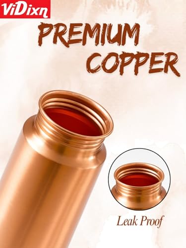 Image of 100% Pure Copper Water Bottle 950ml - Ayurvedic Leak-Proof Copper Bottle for Drinking Water - Handcrafted Mandala Design - BPA-Free & Eco-Friendly - Improves Immunity & Digestion