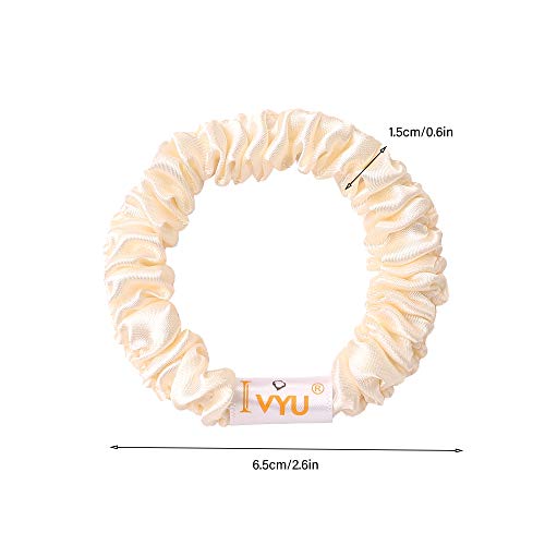 Hair Ties Silk Satin Scrunchies - Small Mini Thin Elestics Ponytail Holder Hair Bands Skinny Scrunchy For Thick Curl Hair No Crease Hair Ties Soft Accessories No Hurt Your Hair For Women And Girls (Mixed) #TOP2