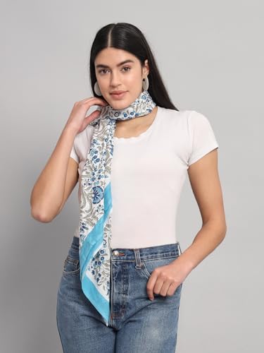 Image of Ravaiyaa - Attitude is everything Sanganer Hand Block Printed Scarves Pure Cotton Scarf Square Hijab Dupatta 40 inch X 40 inch Inch