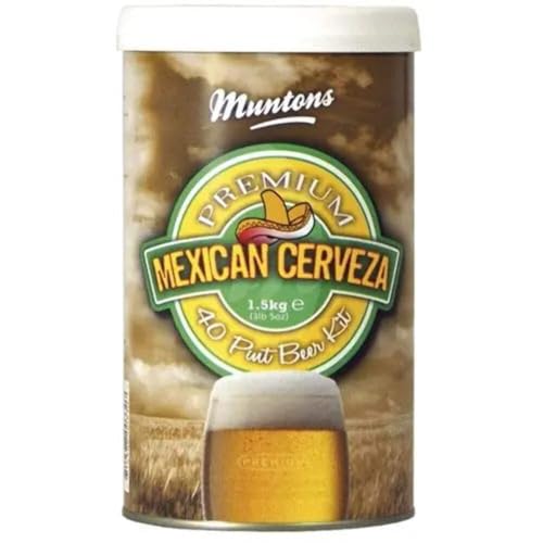 Muntons Beer Making Kit - Mexican Cerveza Premium Range Kit - Includes Beer Making Ingredients - Home Brewing Kit Makes 66 Bottles of Beer (23 Liters Total)