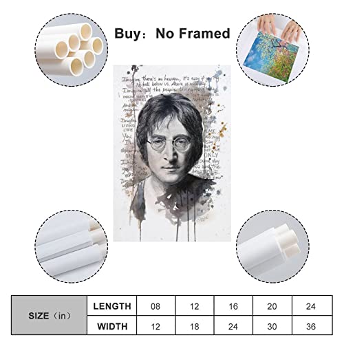 Frases De John Lennon Poster décoratif sur toile pour chambre à coucher 30 x 45 cm - Les Beatles, Paul McCartney, John Lennon, RIngo Starr, George Harrison Frases De John Lennon Poster décoratif sur toile pour chambre à coucher 30 x 45 cm – Image 3