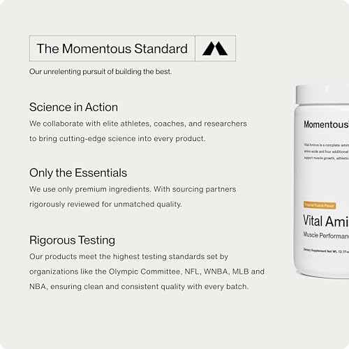 Momentous Vital Aminos Powder Supplement, BCAA & EAA, Tropical Punch - Image 5