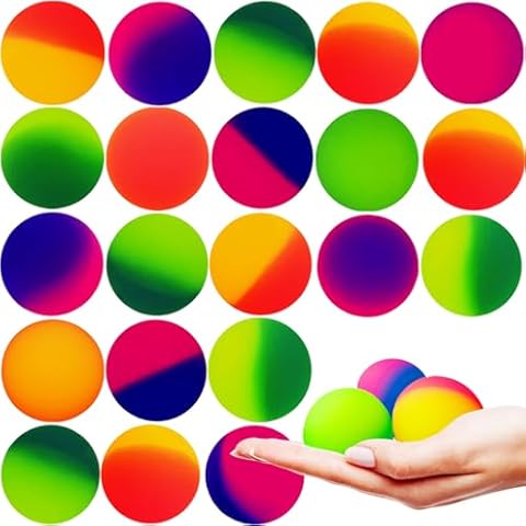 Whkvnng 24 PCS 45mm Bouncy Balls for Kids,Jumbo Super Bouncy Balls,Large Rubber High Bouncing Balls in Bright Assorted Multi Colors for Boys Girls Birthday Party Favors Carnival Prizes Cover