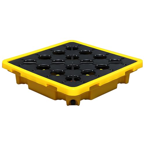 Chemical-Resistant Spill Tray for Oil Drums, Easy to Clean Containment Tray for Laboratory and Industrial Use, 72cm x 72cm x 16cm