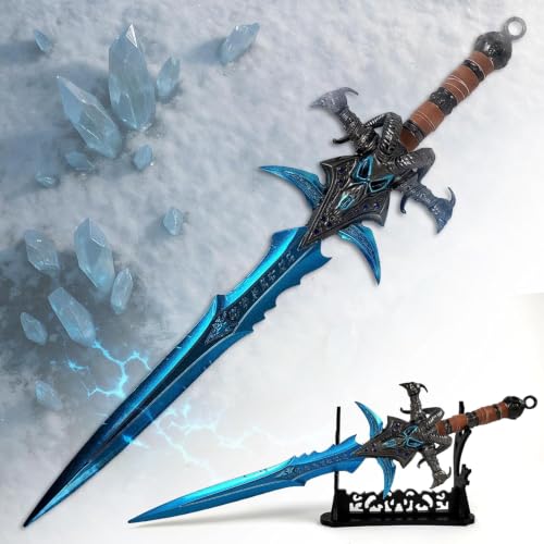 Imagen de World of Warcraft Frostmourne Deluxe Abrebotellas de espada con base para el hogar y la oficina