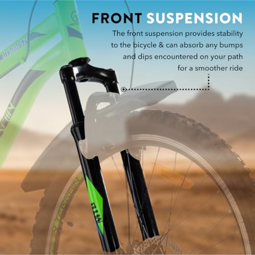Urban Terrain Steel Bicycle MTB 26 inch Single Speed with Front Suspension & Disc Brake Cycle for Men/Boys Mountain Bike UT5000S26 | Ideal for 13+ Years, Frame Size : 16.5 inch, Unisex, Green 10 41VkLWd3liL