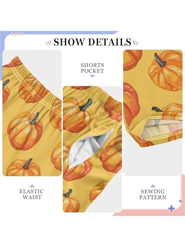 Orange Pumpkins Harvest Boys Pants for Kids Jogger Pants with Pockets S4