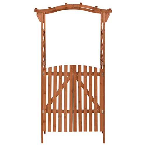 Arco de jardín de madera con enrejado de puerta para plantas trepadoras, arco de rosas resistente a la intemperie, pérgola de madera maciza, 116 x 40 x 204 cm, ayuda perfecta para escalar tu jardín