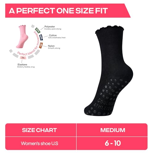 Image of CoolMate Pilates Socks with Grips for Women, Non Slip Yoga Socks