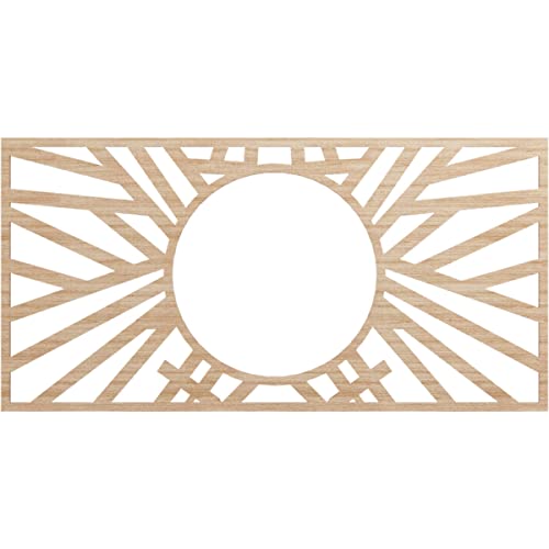 Ekena Millwork 36"W x 18"H x 13 3/8"ID x 3/8"T Hoover Wood Fretwork Pierced Ceiling Medallion, Alder