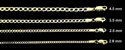 Real 10K Yellow Gold Hollow C-Link Men And Women Bracelet/Anklet 3.5 Mm (10) #TOP4