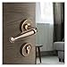 OYUXICWD French All-Copper Silent Wooden Door Split Indoor Door Lock Hardware Home Bedroom Door Handle Brass Wooden Door Lock(Coffee Bronze)