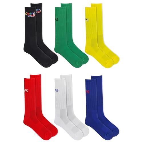 Chaps Men's Athletic Cushioned Performance Crew Socks-6 Pairs-Breathable Mesh