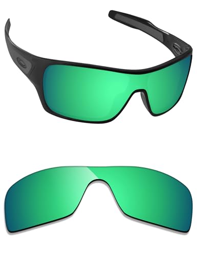 Image of Alphax Emerald Green Mirrored Non-polarized Replacement Lenses for Oakley Turbine Rotor OO9307 Sunglasses