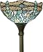 Tiffany Style Torchiere Light Floor Standing Lamp Wide 12 Tall 66 Inch Sea Blue Stained Glass Crystal Bead Dragonfly Lampshade for Living Room Bedroom Antique Table Set S147 WERFACTORY