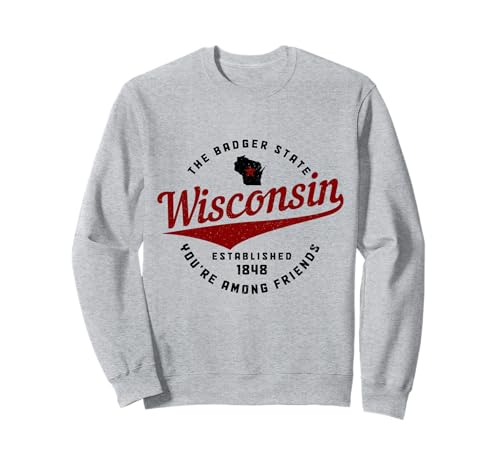Badger State Map Pride Vintage of Wisconsin, East, 1848 Sweatshirt