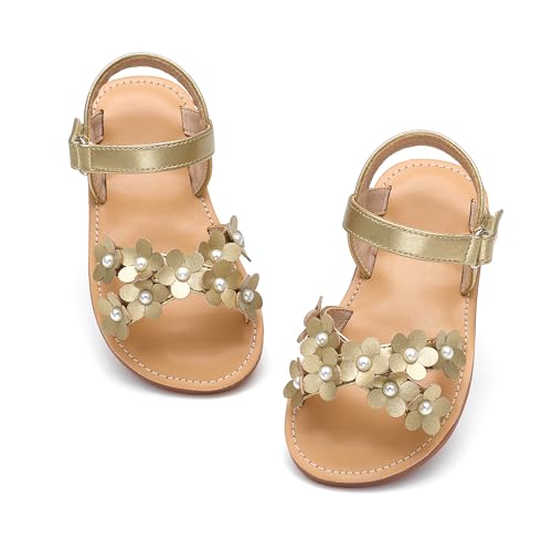 Image of PHIRAMIN Toddler Girl Sandals - Flower Girl Dress Shoes Open Toe Little Kid Wedding Party