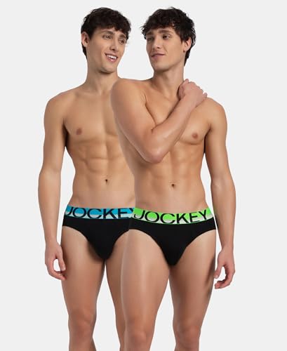 Image of Jockey FP02 Men's Super Combed Cotton Rib Solid Brief with Ultrasoft Waistband (Pack of 2)