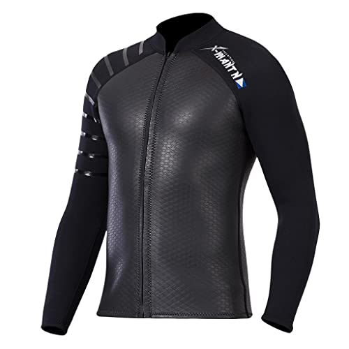 Chaqueta para hombre de neopreno para buceo, top de snorkeling y pesca submarina con cremallera frontal, protección UPF50, secado rápido y transpirable