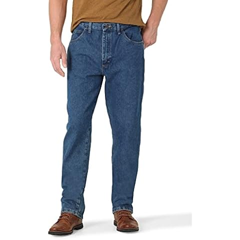 Rustler mens Classic Relaxed Fit Jeans, Dark Stonewash, 36W x 32L US Cover