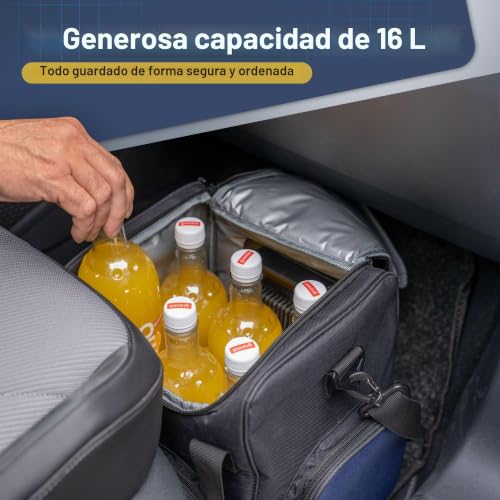 Bolsa térmica interior fácil cuidado de 12V para coche con correa ajustable 3