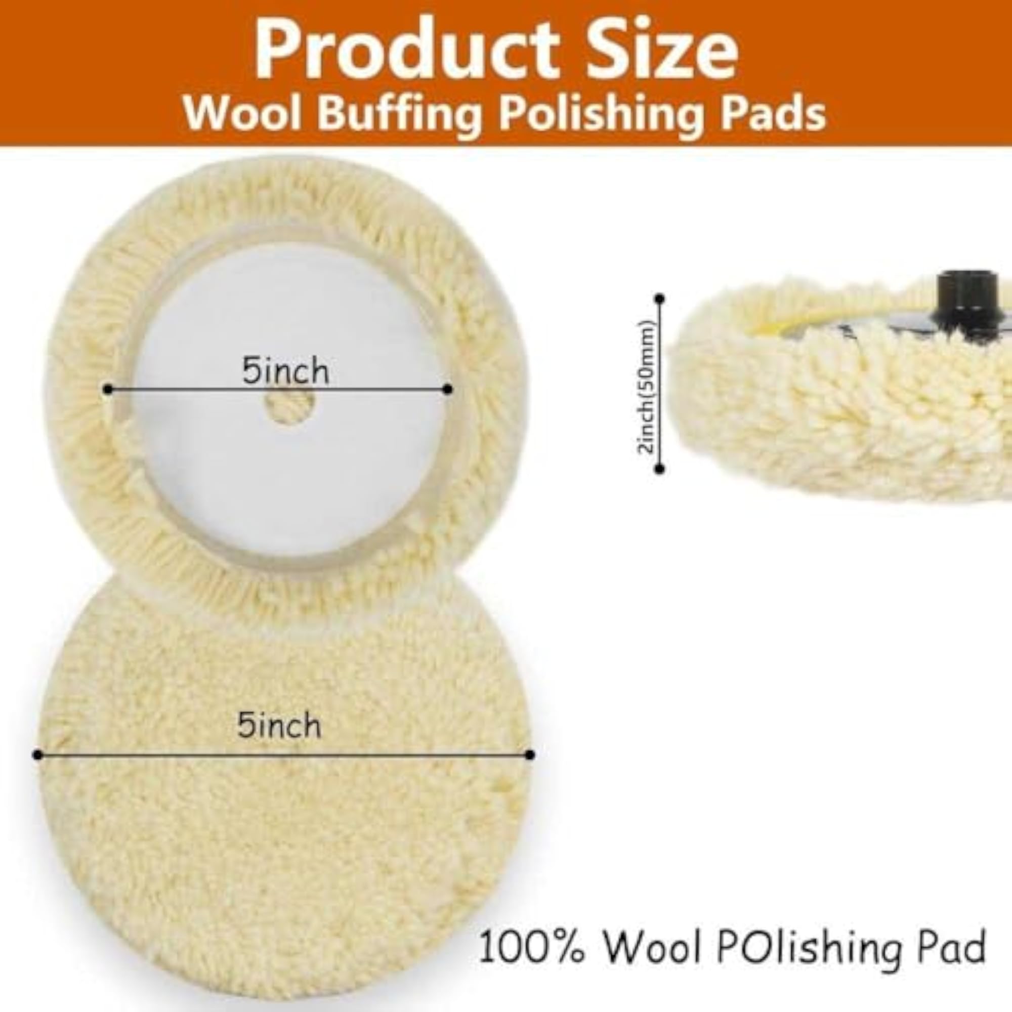 100% Wool Hook & Loop Grip Buffing Pad for Polishing