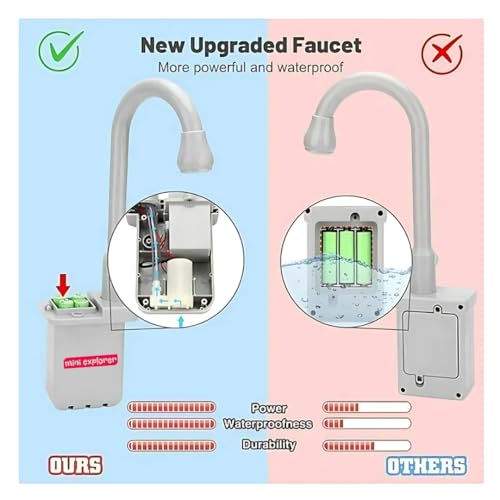 Image of MiniExplorer Frozen Sisters Pretend Play Kitchen Set for Girls Toy Sink Electronic Dishwasher Pretend Role Play Kitchen Toys Set with Working Faucet - Frozen Sisters