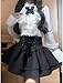 Wayolyn Lolita Fashion Jirai Kei Fashion Y2K Sets Cutecore Balletcore Off Shoulder Shirt Women Lace Mesh Sheer Long Sleeve (White,S,Small)