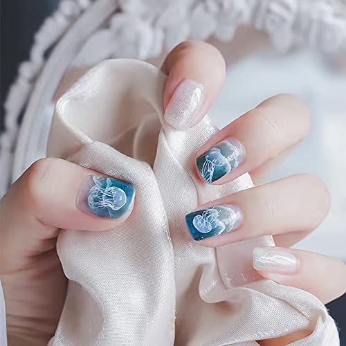 Nail Art Stickers Ocean Cute Jellyfish Summer Nails Decal Design For Acrylic Nail Foils Decorations Supplies (Stylish) #TOP7