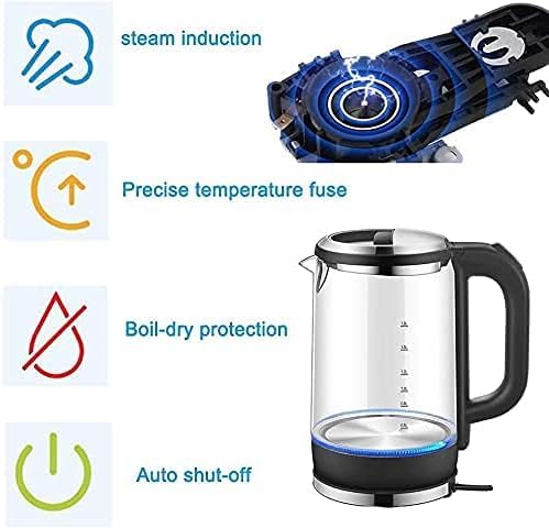Hervidor eléctrico de vidrio 1.8L 1800W con luz LED miniatura 4