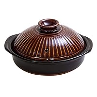 Amazon｜銀峯陶器 菊花 土鍋 萬古焼 (7号 / 飴 / 2人用) 『テーブルを