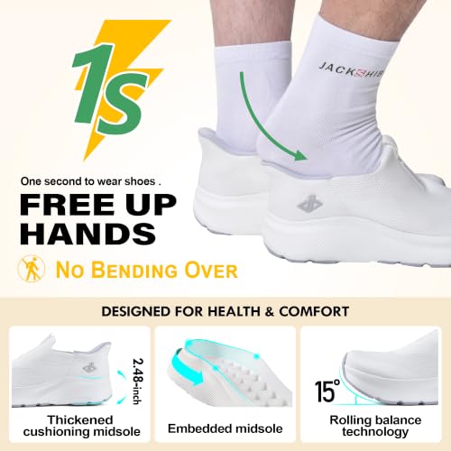 Image of Men Slip in Free up Hands Shoe Wide Toe Box Arch Support Orthopedic Walking