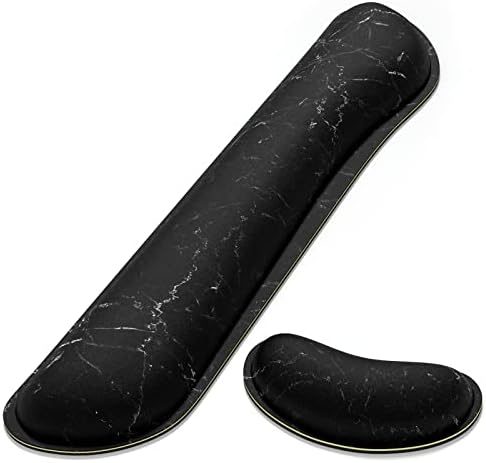 Dapesuom Enlarge Keyboard Wrist Rest Pad,Memory Foam Set Cushion Support Easy Typing & Pain Relief,Mouse Pad, Anti-Slip Gaming Computer Laptop Office, Elegant Flower, One Size