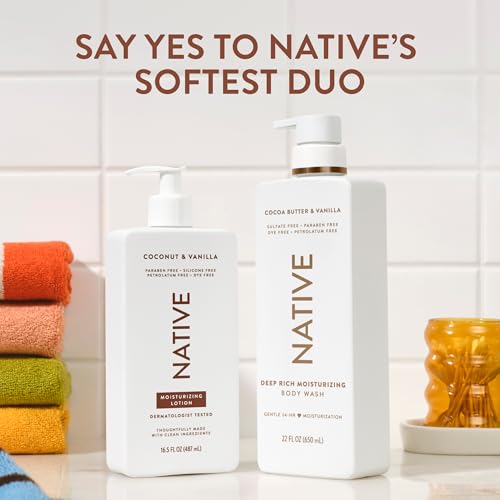 Native Moisturizing Body Wash, Clean & Gentle 24-Hour Hydration with Shea Butter, for Sensitive and Dry Skin, for Women & Men, Sulfate-free, Paraben-free, Cocoa Butter & Vanilla, 22 fl oz - image 9