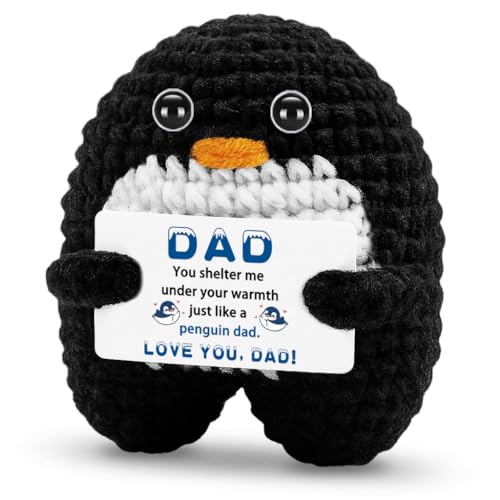 hixkvpen Dad Gifts from Daughter Son, Emotional Support Crochet Penguin