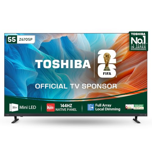 Image of Toshiba 55 Inch Full Array Local Dimming | QLED MiniLED | Smart TV | 144 Hz Native Panel | (55Z670SP) | REGZA Engine ZRi, VIDAA OS | Front Firing Speaker with REGZA Power Audio+